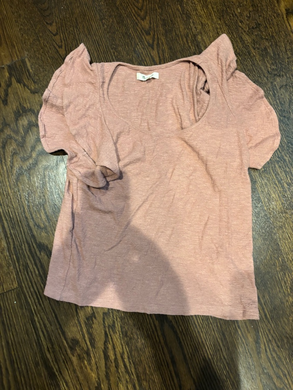 Madewell Dusty Pink Scoop Neck Short Sleeve Top
